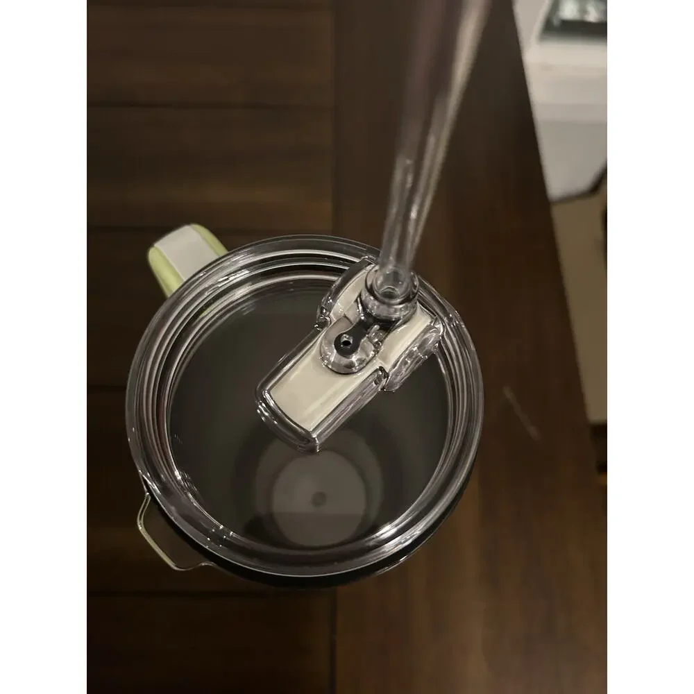 SILICANICE 40oz Stainless Steel Tumbler Straw Handle Leaf Yellow Insulated New
